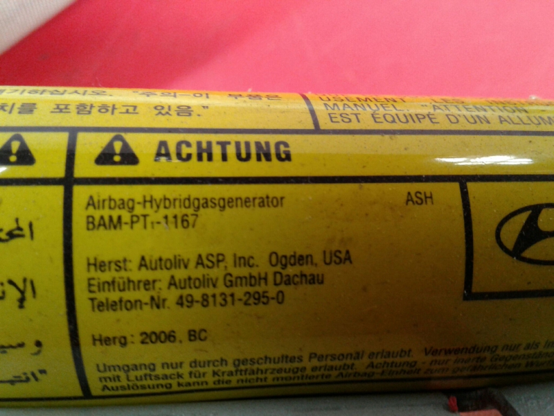 Airbag Cortina Derecho HYUNDAI Sonata IV (EF) Imagem-1