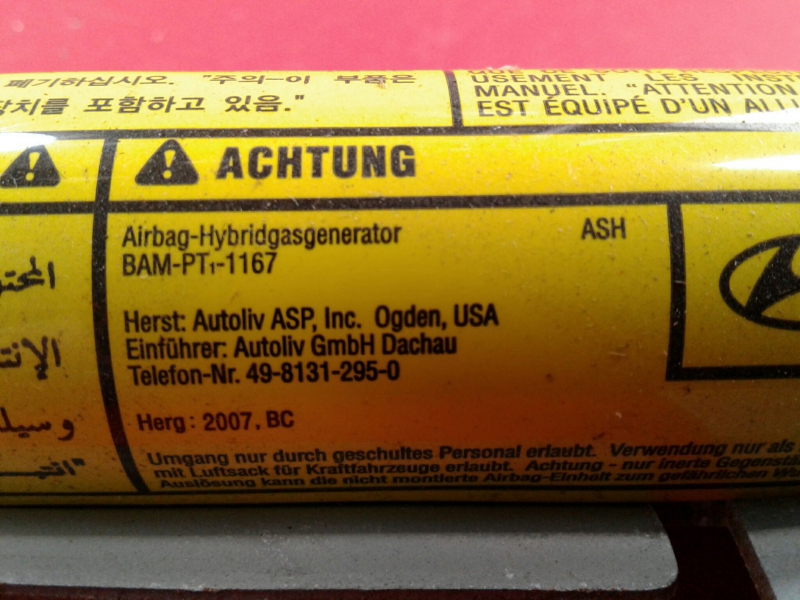 Airbag Rideau Droite HYUNDAI Sonata IV (EF) Imagem-1