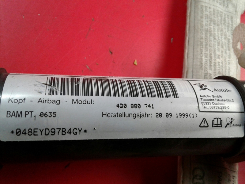 Airbag Rideau Guache AUDI A8 (4D2, 4D8) Imagem-2