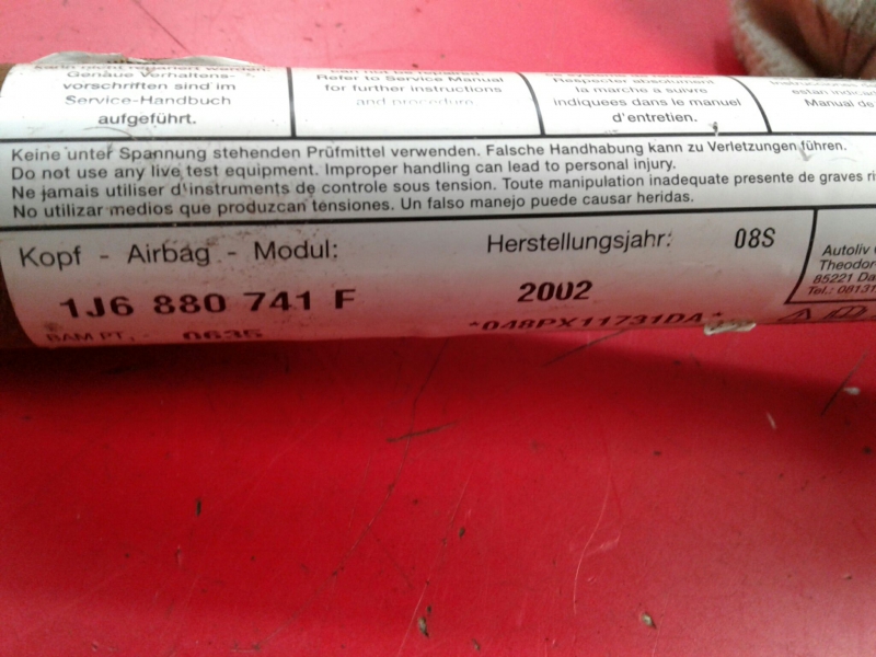 Airbag cortina esquerdo VOLKSWAGEN Golf IV (1J1) Imagem-2