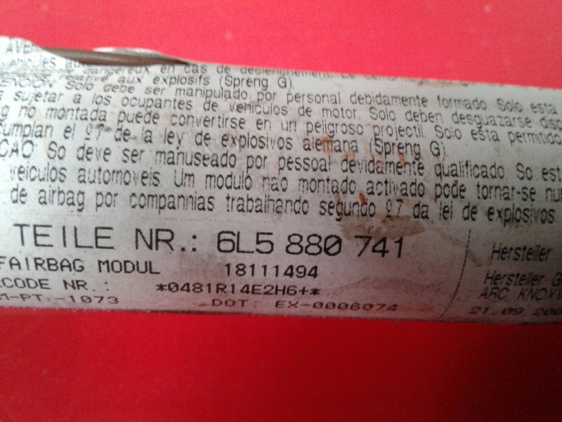 Airbag cortina esquerdo SEAT Cordoba (6L2) Imagem-1