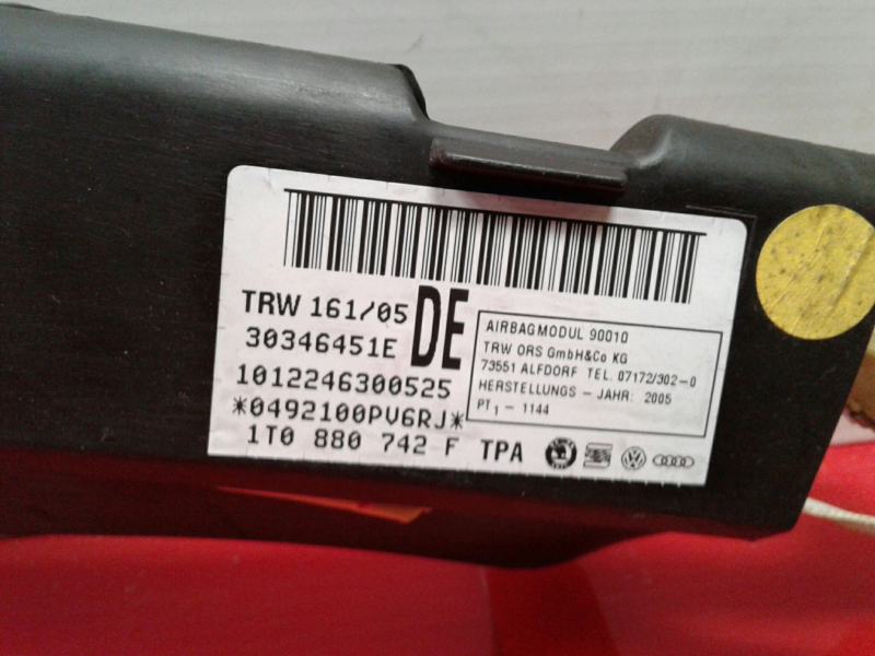 Airbag a Tendina Destra VOLKSWAGEN Touran (1T) Imagem-1
