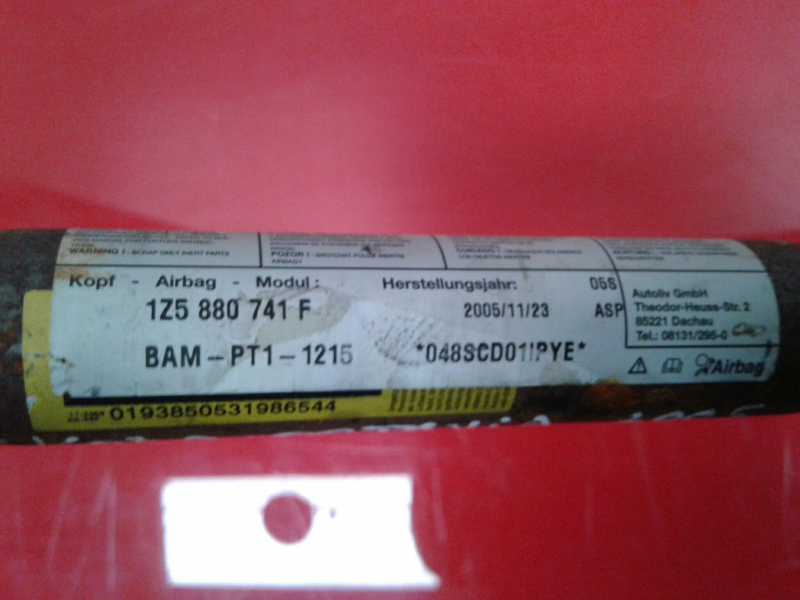 Airbag cortina esquerdo SKODA Octavia II Hatchback (1Z3) Imagem-1