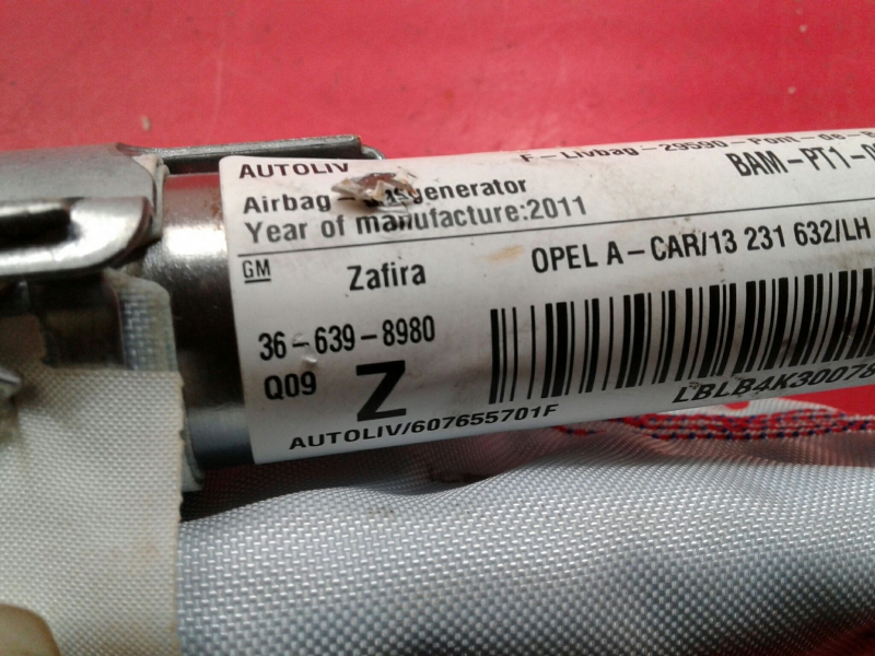 Airbag cortina esquerdo OPEL Zafira B (A05) Imagem-2