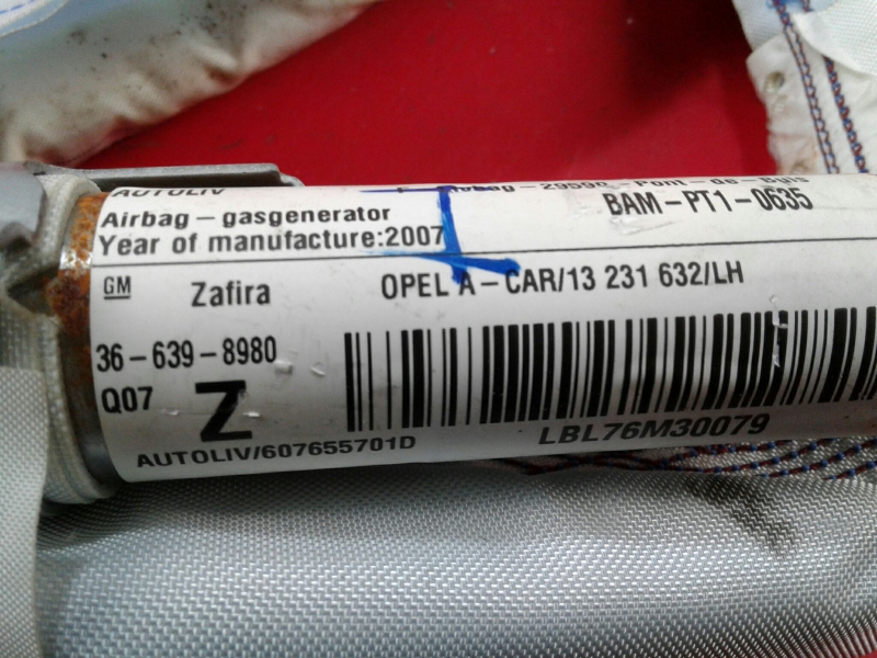 Airbag cortina esquerdo OPEL Zafira B (A05) Imagem-2