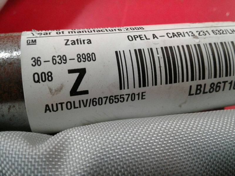 Airbag cortina esquerdo OPEL Zafira B (A05) Imagem-2