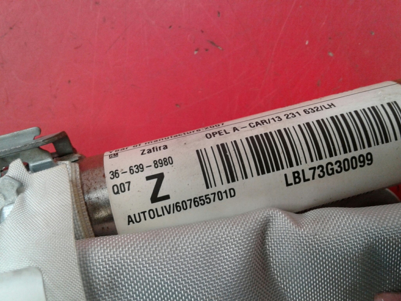 Airbag cortina esquerdo OPEL Zafira B (A05) Imagem-2