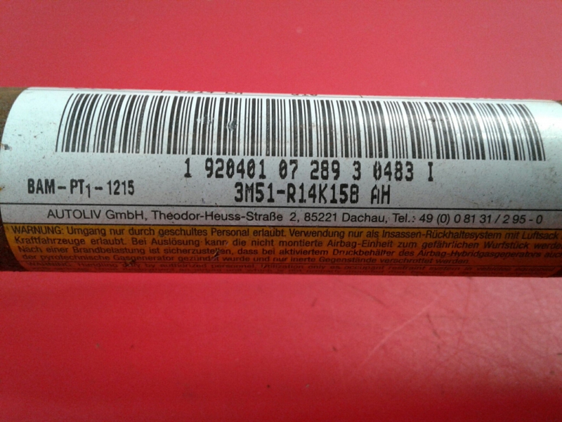 Airbag cortina esquerdo FORD Focus C-Max (DM2) Imagem-1