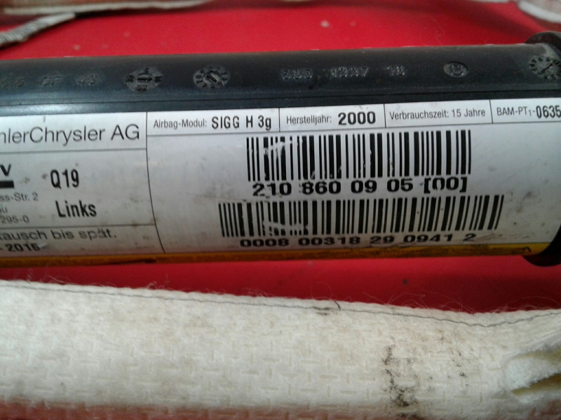 Airbag cortina esquerdo MERCEDES-BENZ Classe E (W210) Imagem-1