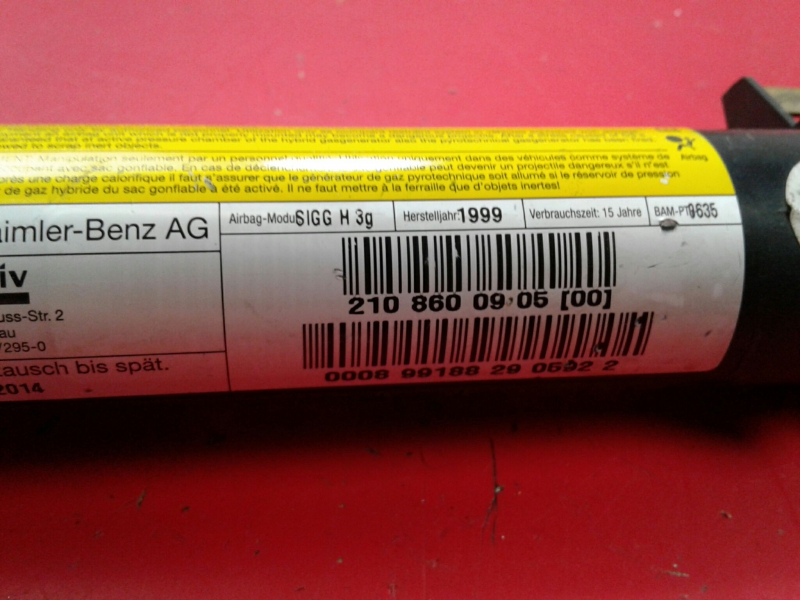 Airbag cortina esquerdo MERCEDES-BENZ Classe E (W210) Imagem-1