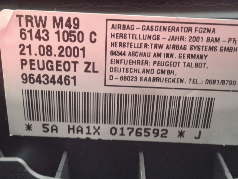 Airbag do volante PEUGEOT Partner Chassis Imagem-2