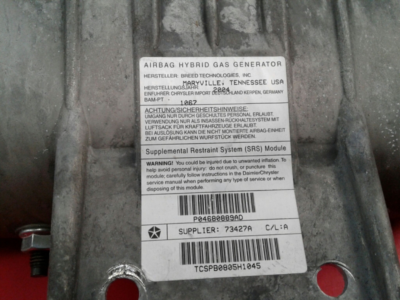 Airbag passageiro CHRYSLER Voyager IV (RG, RS) Imagem-2