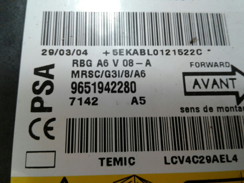 Airbag control unit / ECU Airbag CITROËN C2 (JM_) Imagem-1