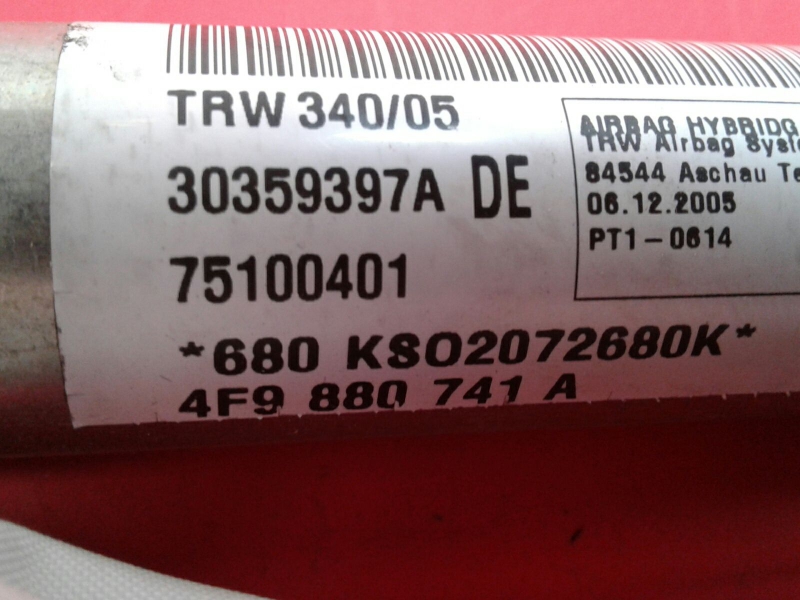 Right Curtain Airbag AUDI A6 Avant (4F5, C6) Imagem-2