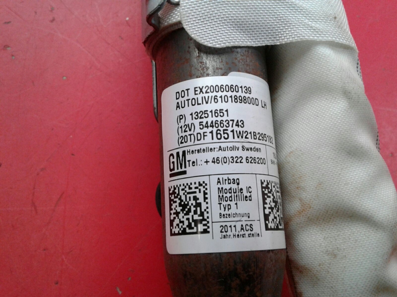 Airbag cortina esquerdo CHEVROLET Cruze (J300) Imagem-2