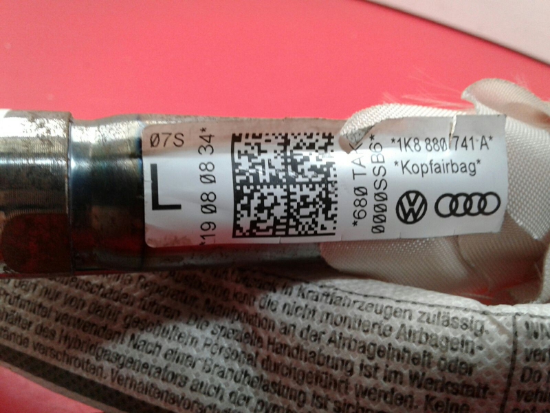 Airbag cortina esquerdo VOLKSWAGEN Scirocco (137, 138) Imagem-2