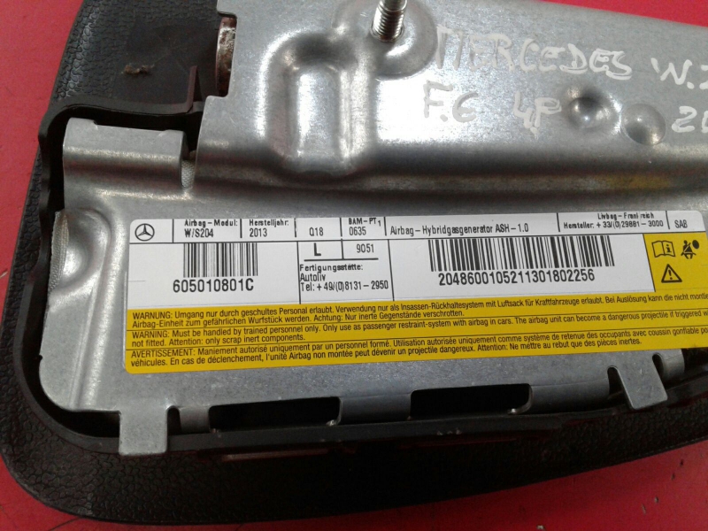 Left Seat Airbag MERCEDES-BENZ Classe C (W204) Imagem-1