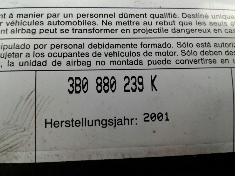 Airbag Izquierdo AUDI A4 (8E2, B6) Imagem-2