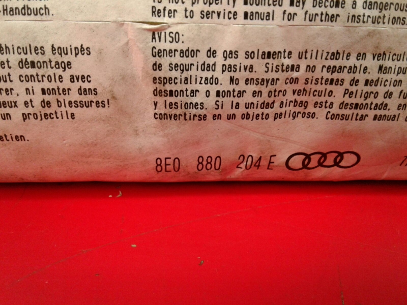 Airbag del pasajero AUDI A4 (8E2, B6) Imagem-1