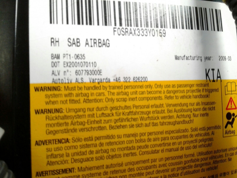 Airbag Derecho KIA Ceed (ED) Imagem-3