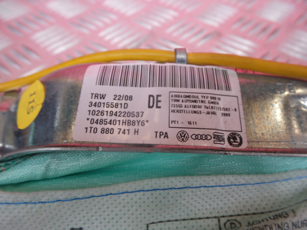 Airbag Rideau Guache VOLKSWAGEN Touran (1T) Imagem-4