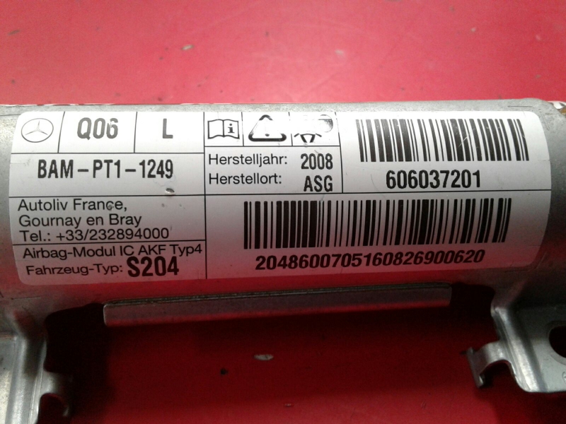Airbag cortina esquerdo MERCEDES-BENZ Classe C Carrinha (S204) Imagem-2