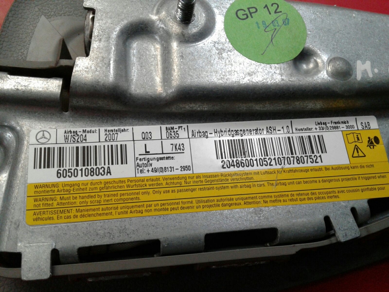 Airbag Izquierdo MERCEDES-BENZ Classe C (W204) Imagem-2