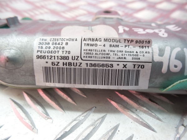 Airbag cortina esquerdo PEUGEOT 308 (4A_, 4C_) Imagem-4
