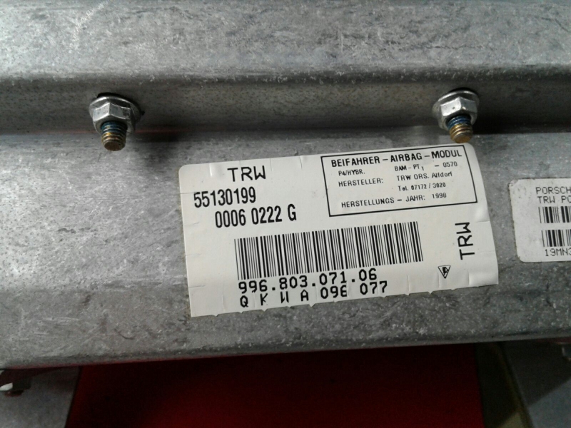 Kit de airbags PORSCHE Boxster (986) Imagem-3