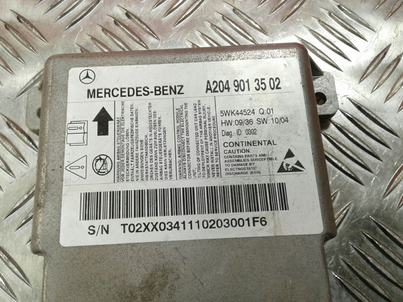 Airbag control unit / ECU Airbag MERCEDES-BENZ Classe C (W204) Imagem-1