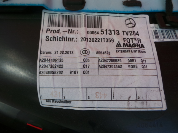 Right rear door panel MERCEDES-BENZ Classe C (W204) Imagem-3