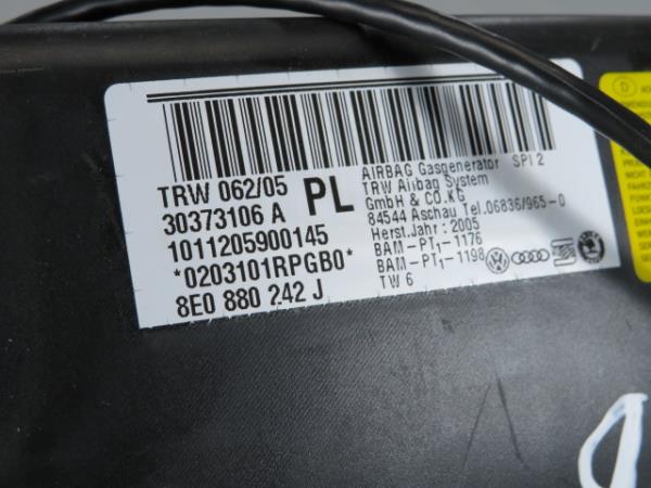 Right Seat Airbag AUDI A4 (8EC, B7) Imagem-1