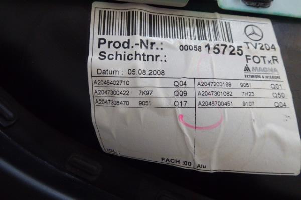 Right rear door panel MERCEDES-BENZ Classe C (W204) Imagem-3