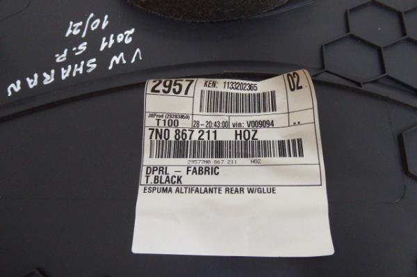 Set di sedili VOLKSWAGEN Sharan (7N) Imagem-11