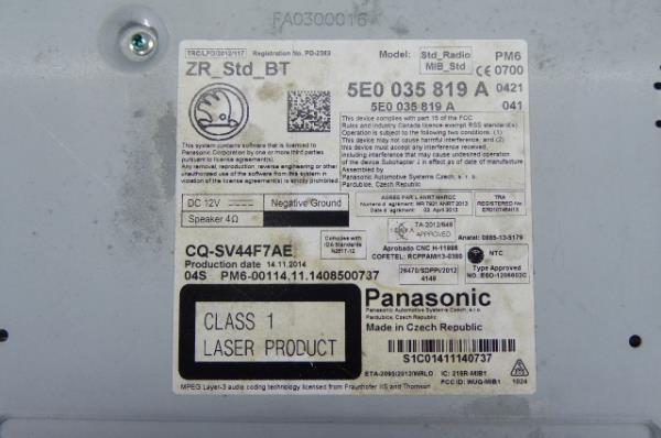 Caixa / leitor CDs SKODA Octavia III Hatchback (5E3) Imagem-7