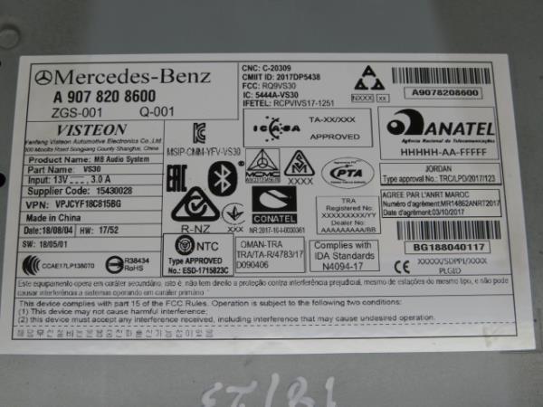 Car radio MERCEDES-BENZ Sprinter 3,5-t (907, 910) Imagem-2