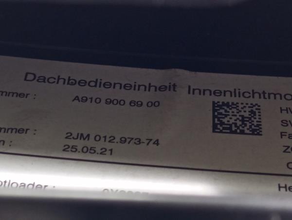 Plafoniera anteriore MERCEDES-BENZ Sprinter 3,5-t (907, 910) Imagem-7