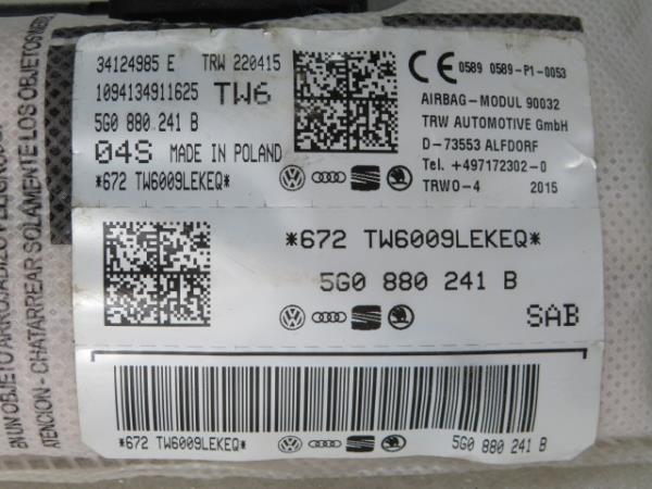 Airbag Sinistro VOLKSWAGEN Golf VII Variant (BA5, BV5) Imagem-3