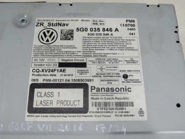 Radio / autorradio VOLKSWAGEN Golf VII Variant (BA5, BV5) Imagem-6
