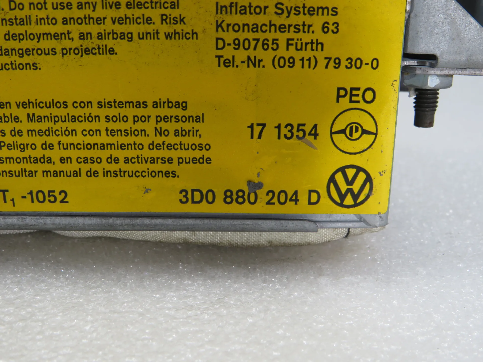 Airbag Passager VOLKSWAGEN Phaeton (3D) Imagem-2
