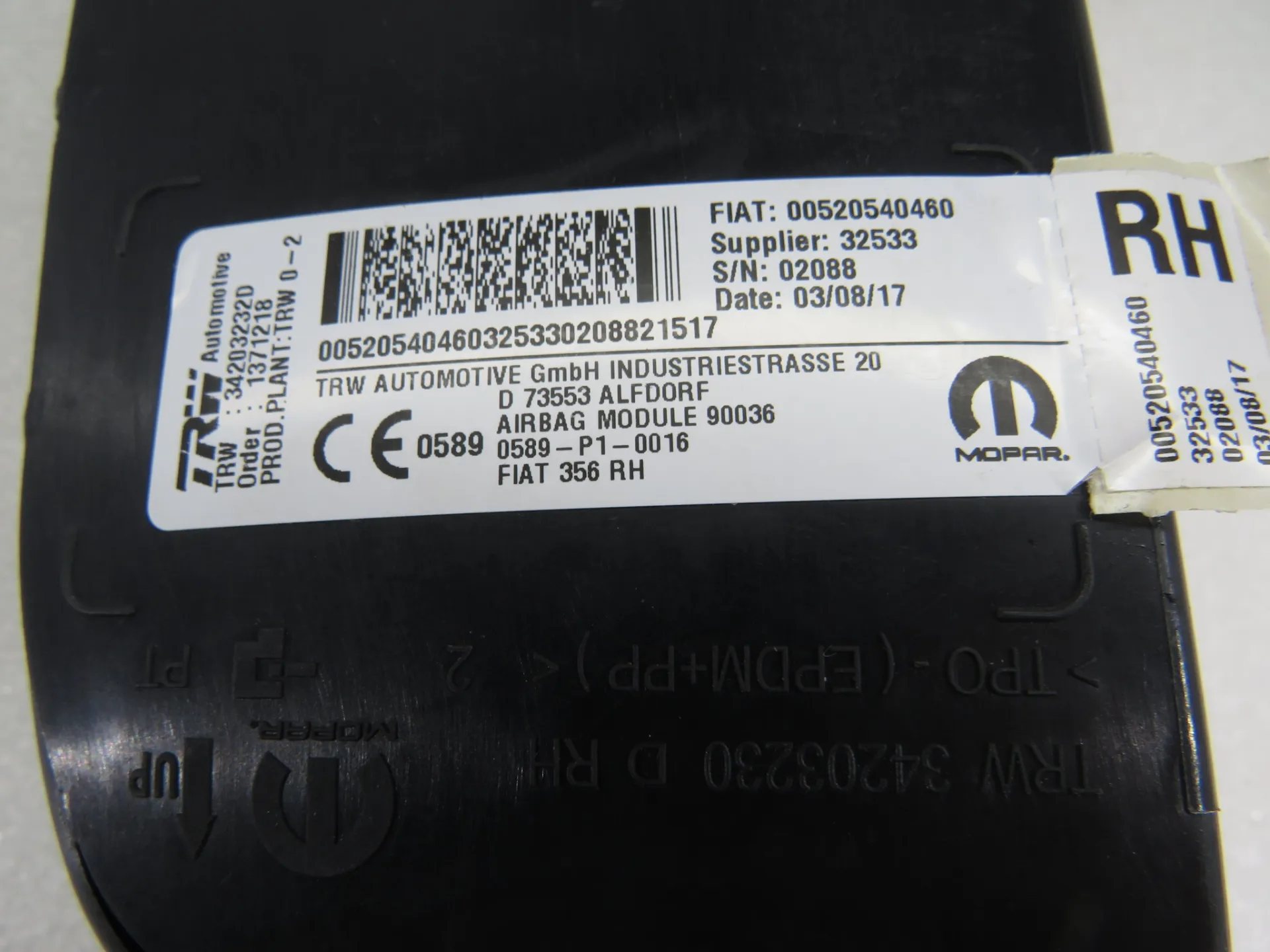 Airbag Derecho FIAT Tipo Wagon (358_) Imagem-3