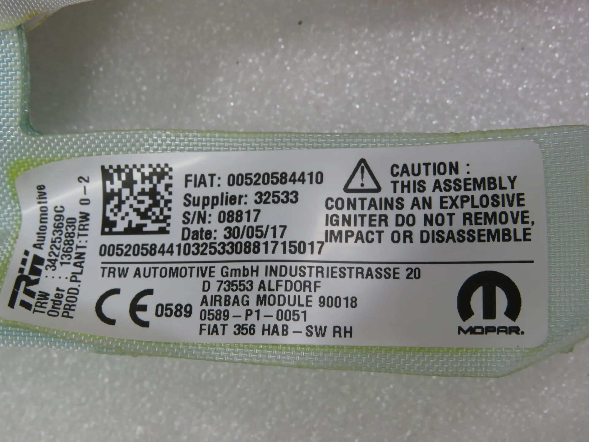 Airbag a Tendina Destra FIAT Tipo Wagon (358_) Imagem-3