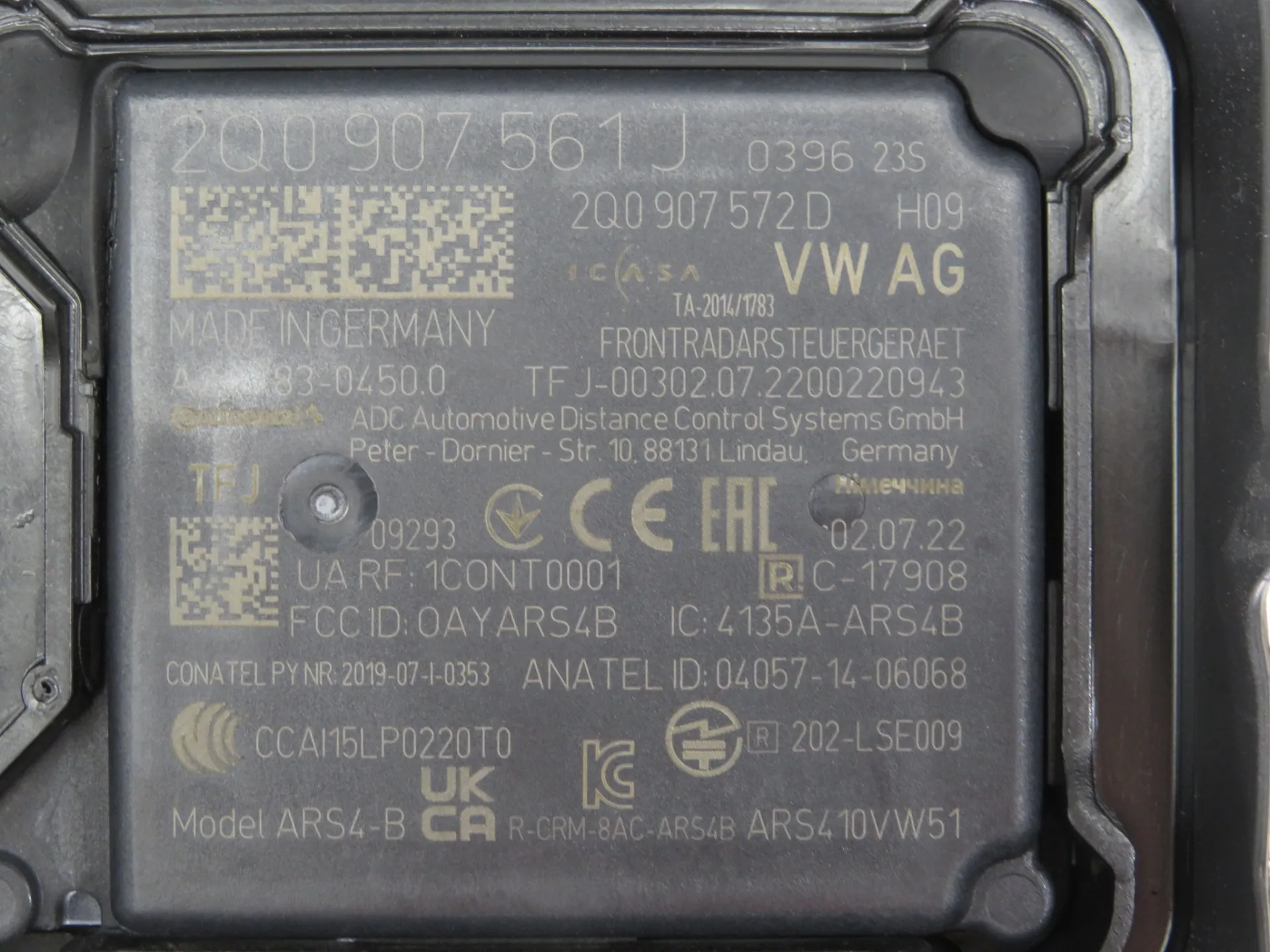 Sensore radar VOLKSWAGEN Transporter VI Kombi (SGB, SGG, SGJ) Imagem-3