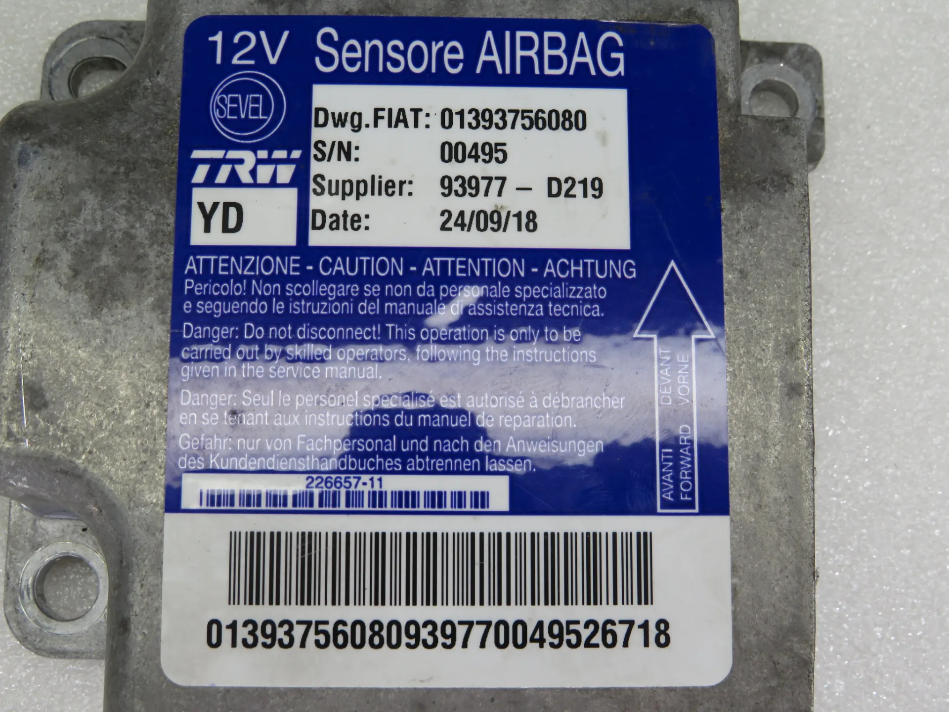 Centralina airbag FIAT Ducato (250_, 290_) Imagem-3