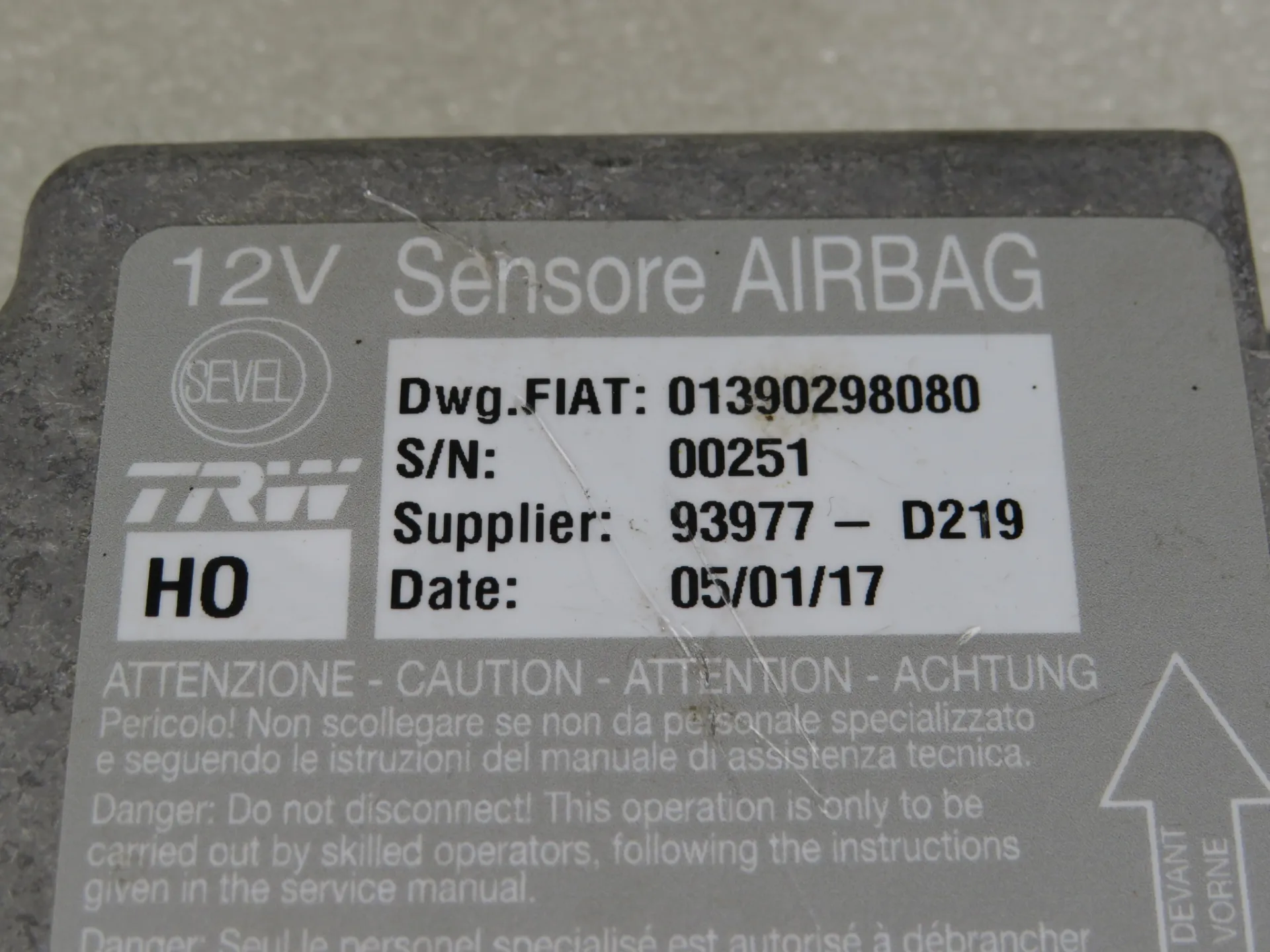 Centralita airbag AHN (DW10FUD) 01390298080 de Citroen Jumper ii furgoneta 2006-1