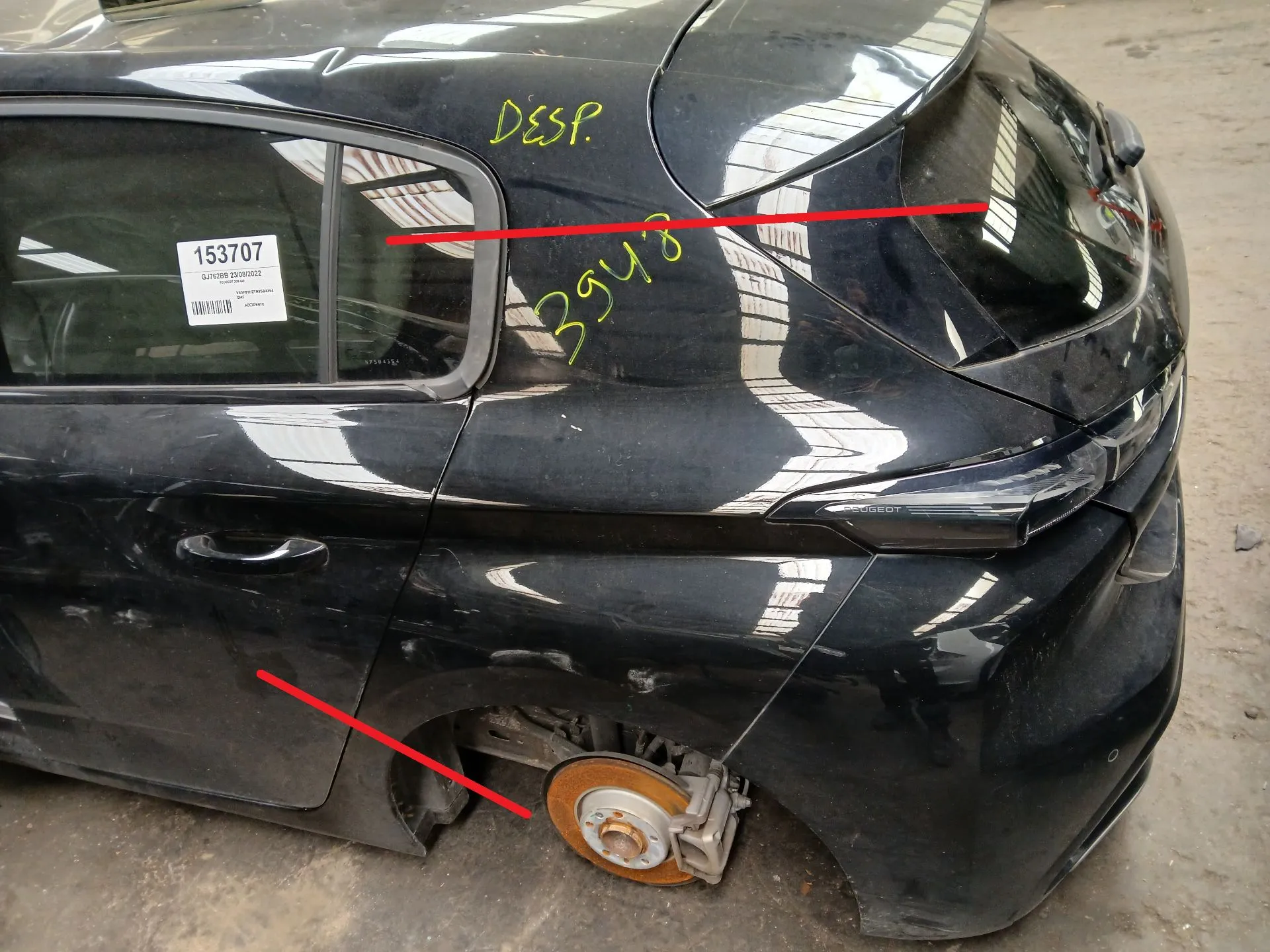 Painel trás esquerdo PEUGEOT 308 III