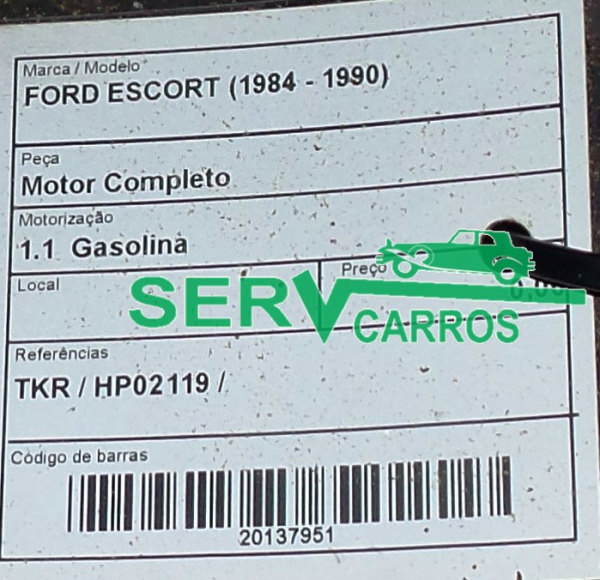 Motor completo FORD Escort IV (GAF, AWF, ABFT) Imagem-2