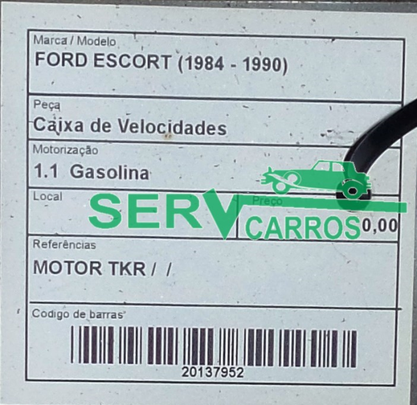 Manual gearbox FORD Escort IV (GAF, AWF, ABFT) Imagem-1