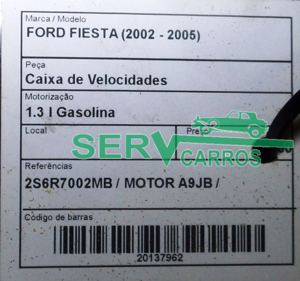 Manual gearbox FORD Fiesta V (JH_, JD_) Imagem-2
