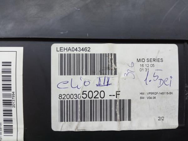 Quadro strumenti / Pannello strumenti RENAULT Clio III (BR0/1, CR0/1) Imagem-3